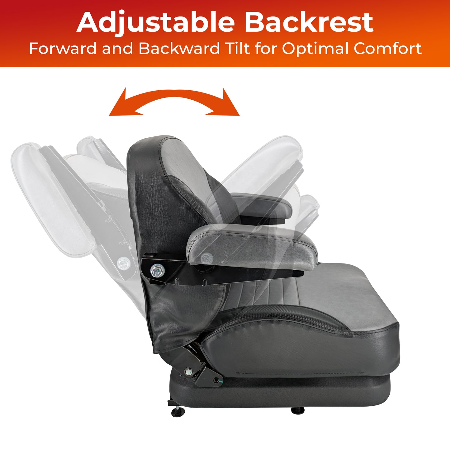 Keystone Seats Comfort Elite Suspension Seat - Adjustable Backrest Cushioned Armrests Weight Adjustment - Exmark Scag Ferris Hustler Gravely Bad Boy Kubota John Deere Toro Zero-Turn Mowers & Tractors