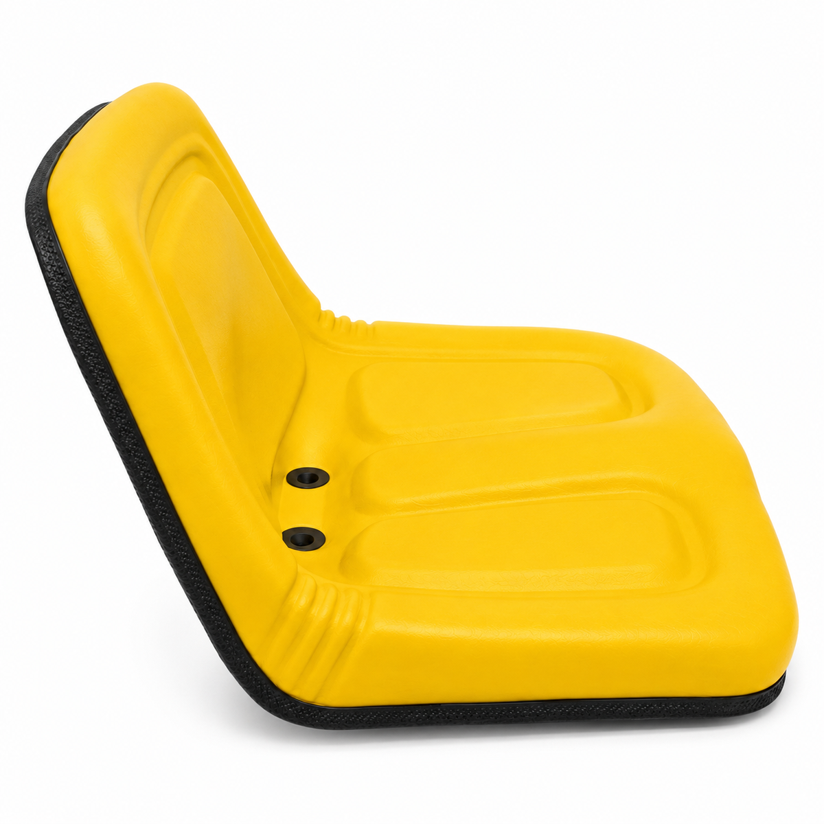 Steel Pan Lawn Mower, Tractor & Equipment Seat – Mid-Back Yellow Vinyl, Drain Holes – Fits Cub Cadet, Craftsman, Husqvarna, Toro, MTD, Snapper, Murray