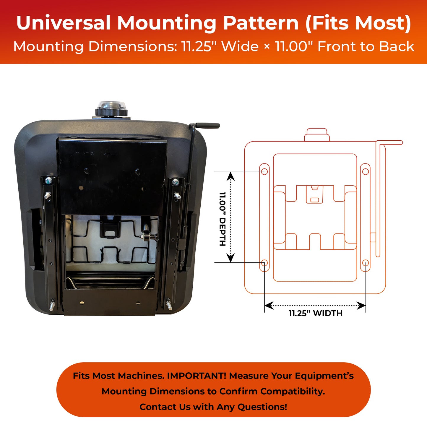 Keystone Seats Comfort Plus HIGH-BACK Mower Seat – Fits many Scag, Ferris, Hustler, Gravely, Bad Boy, Kubota, Toro – Zero-Turn Mowers, Tractors & Forklifts Plush Armrests, Slide Rail – Toyota, Hyster, Yale
