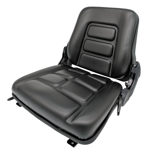 Universal Forklift, Mower & Tractor Seat Foldable Adjustable Backrest, Slide Rail, Fits Toyota, Hyster, Yale, Clark, Toro, Gravely, Bad Boy, Scag, Hustler, Kubota, New Holland