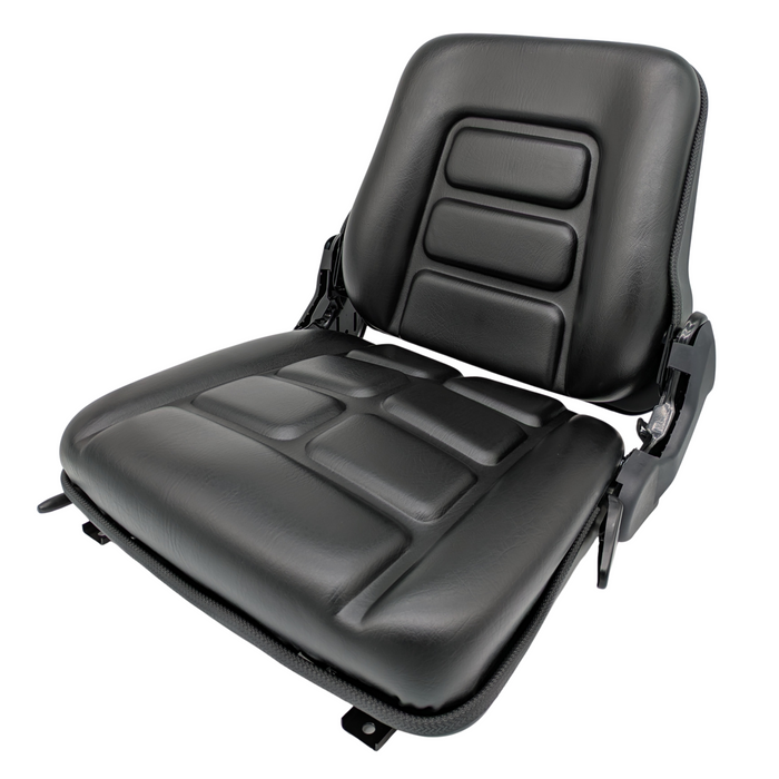 Universal Forklift, Mower & Tractor Seat Foldable Adjustable Backrest, Slide Rail, Fits Toyota, Hyster, Yale, Clark, Gravely, Kubota, New Holland