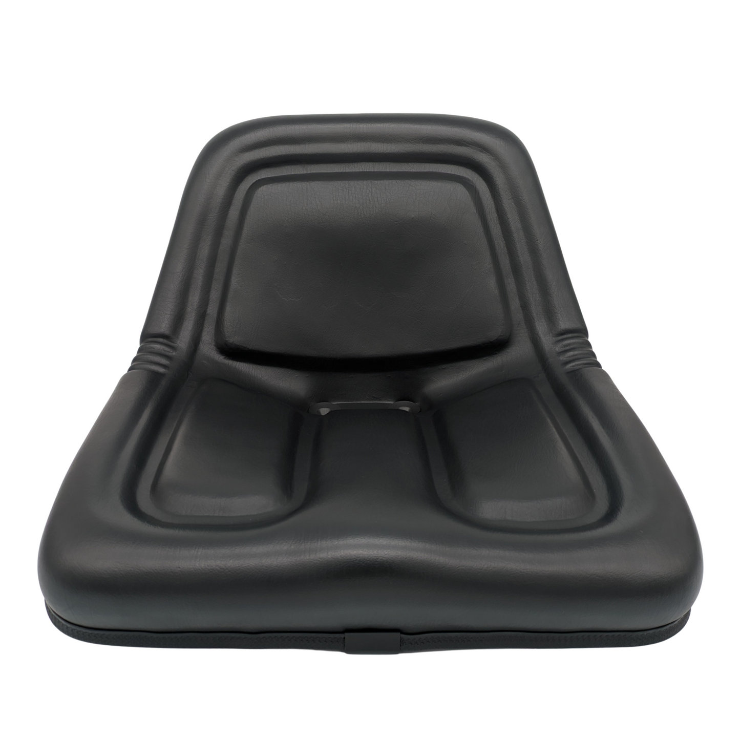 Universal Lawn Mower, Tractor & Equipment Seat – Mid-Back Black Vinyl, Drain Holes – Fits Cub Cadet, Craftsman, Husqvarna, Toro, MTD, Snapper, Murray, Bad Boy