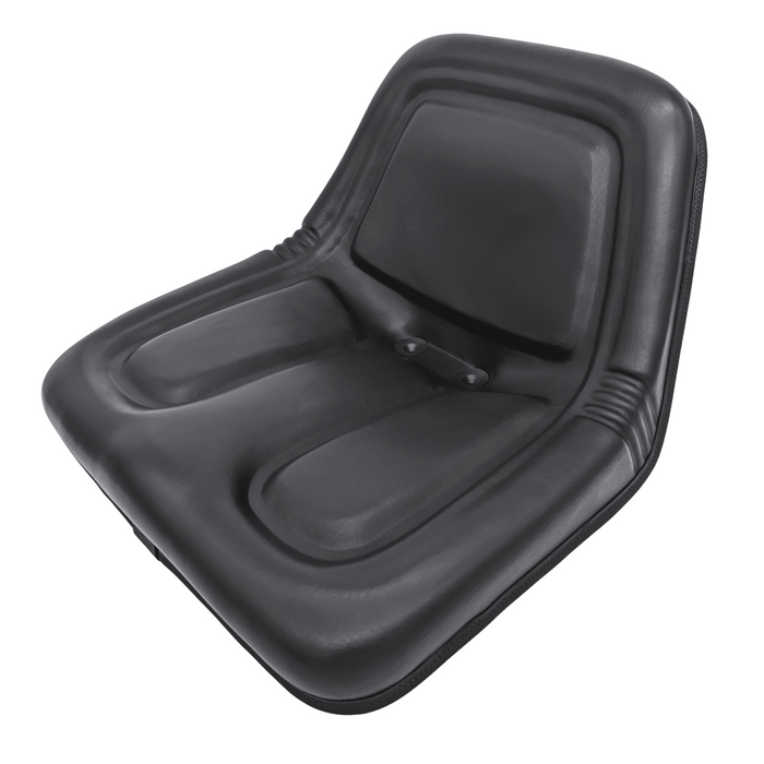 Universal Lawn Mower, Tractor & Equipment Seat – Mid-Back Black Vinyl, Drain Holes – Fits Cub Cadet, Craftsman, Husqvarna, Toro, MTD, Snapper, Murray