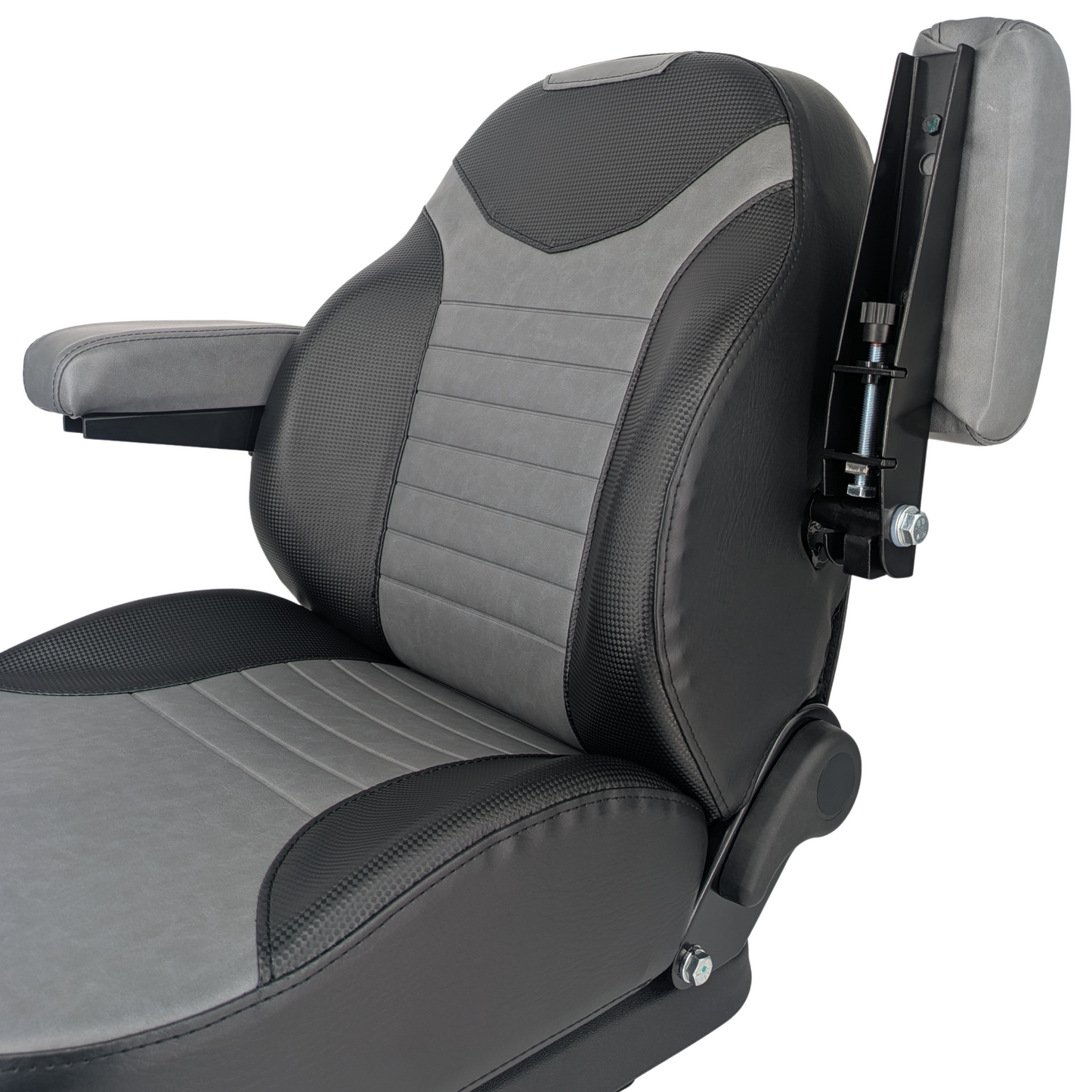 Keystone Seats Comfort Elite HIGH-BACK Suspension Seat - Adjustable Backrest Cushioned Armrests Weight Adjustment - Exmark Scag Ferris Hustler Gravely Bad Boy Kubota John Deere Toro Zero-Turn Mowers & Tractors