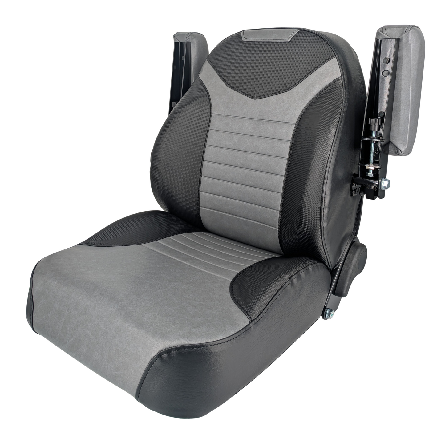 Keystone Seats Comfort Plus HIGH-BACK Mower Seat – Fits many Scag, Ferris, Hustler, Gravely, Bad Boy, Kubota, Toro – Zero-Turn Mowers, Tractors & Forklifts Plush Armrests, Slide Rail – Toyota, Hyster, Yale