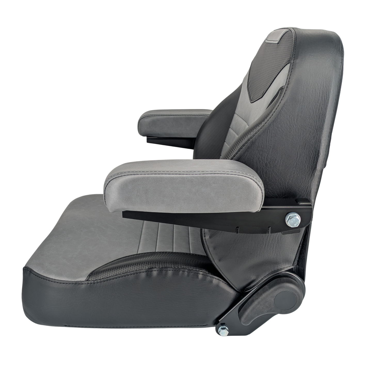 Keystone Seats Comfort Plus HIGH-BACK Mower Seat – Fits many Scag, Ferris, Hustler, Gravely, Bad Boy, Kubota, Toro – Zero-Turn Mowers, Tractors & Forklifts Plush Armrests, Slide Rail – Toyota, Hyster, Yale