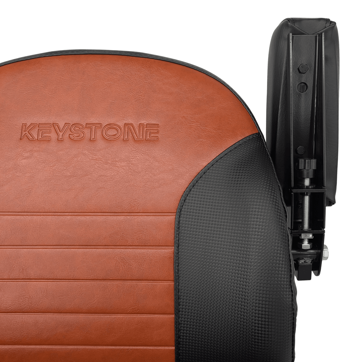 Keystone Seats Comfort Elite Suspension Seat, Black & Brown - Zero-Turn Mowers & Tractors Weight Adjustment - Exmark Ferris Hustler Gravely Bad Boy Kubota Toro