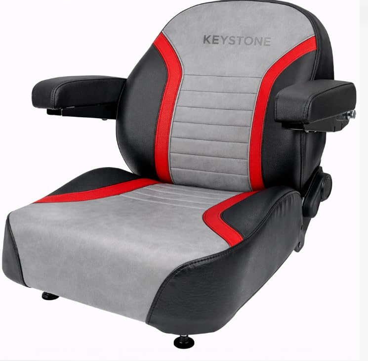 Keystone Seats Comfort Plus non-suspension seat in Black Gray and Red