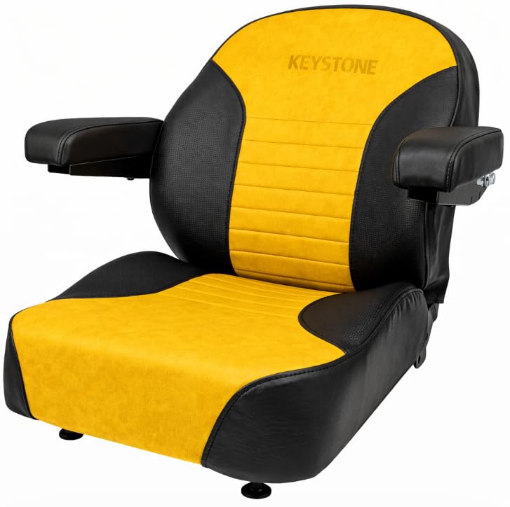 Keystone Seats Comfort Plus non-suspension seat in Black and Yellow